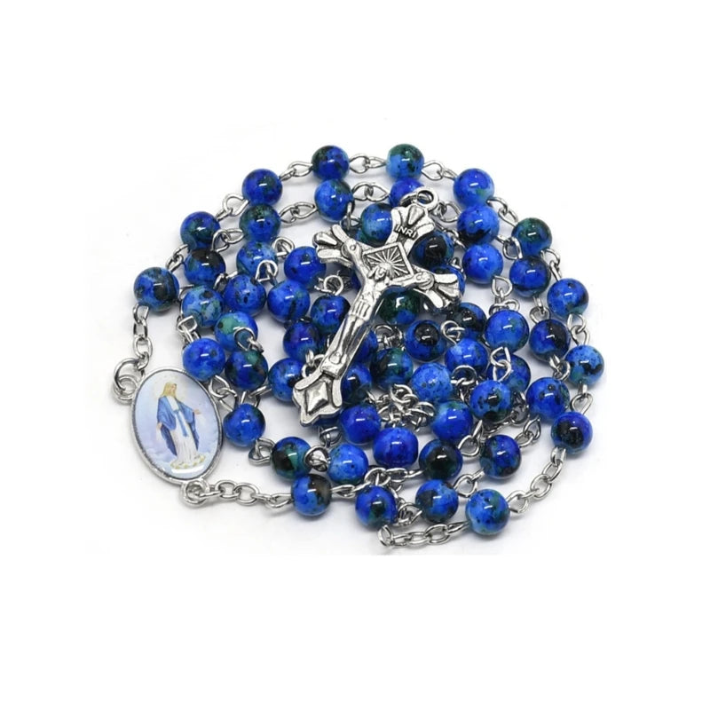 chapelet  de perles bleues