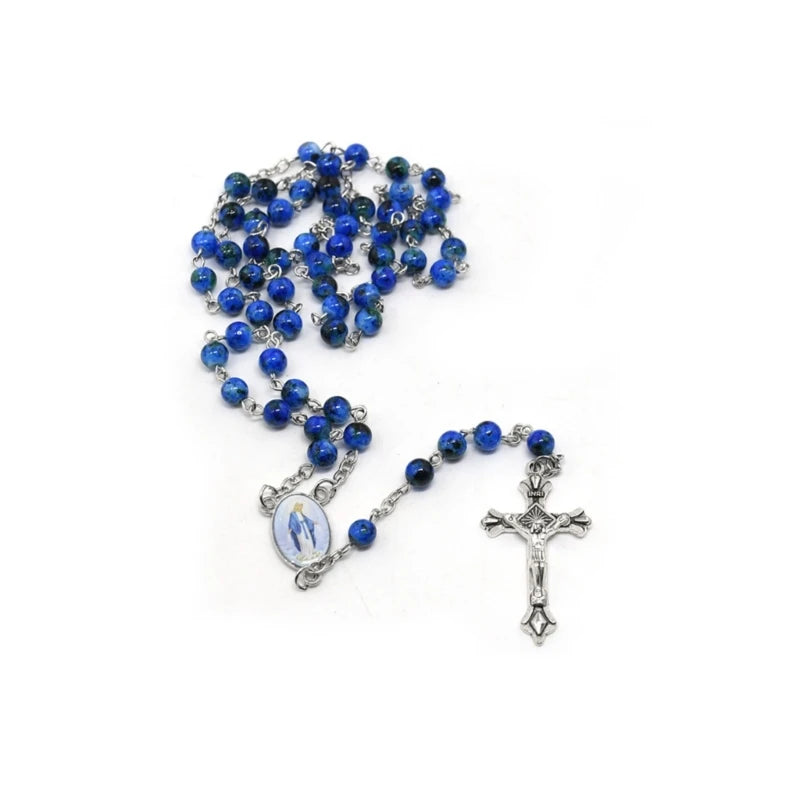 chapelet  de perles bleues