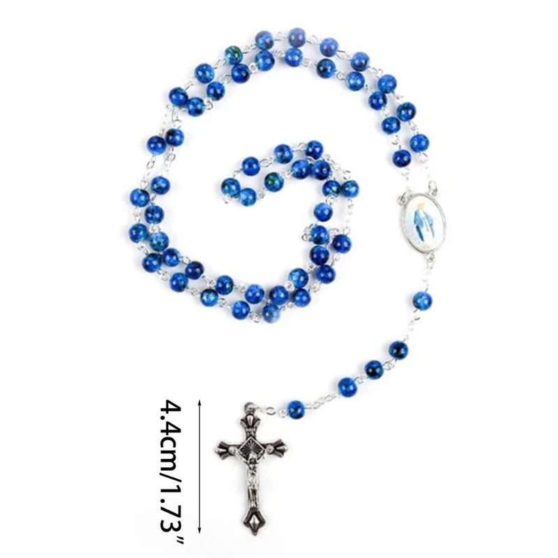 chapelet  de perles bleues