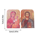 Icône Religieuse "Christ et Vierge Marie" - Plaque en Bois - Vignette | La Paroissienne