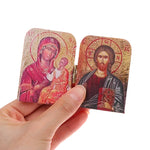 Icône Religieuse "Christ et Vierge Marie" - Plaque en Bois - Vignette | La Paroissienne