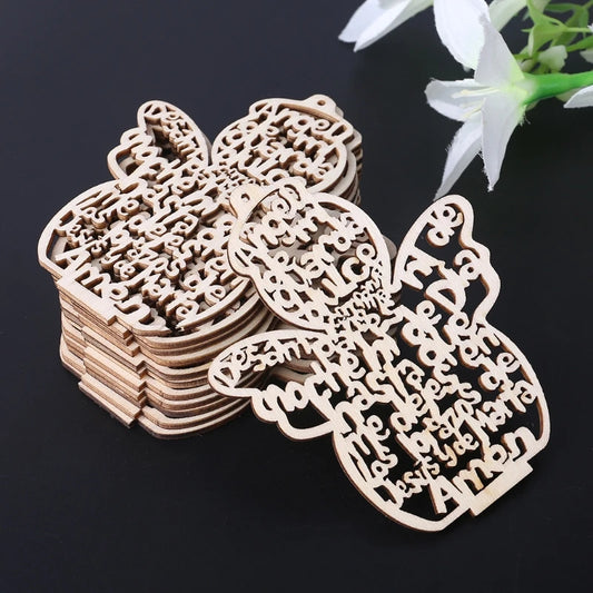 Ornements en Bois en Forme d'Ange - Pack de 12