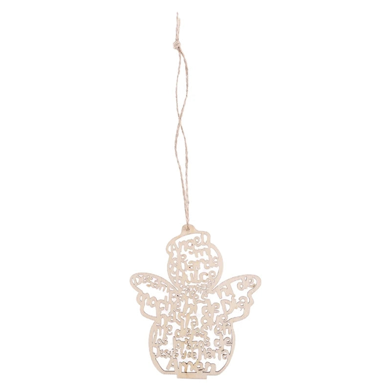 Ornements en Bois en Forme d'Ange - Pack de 12