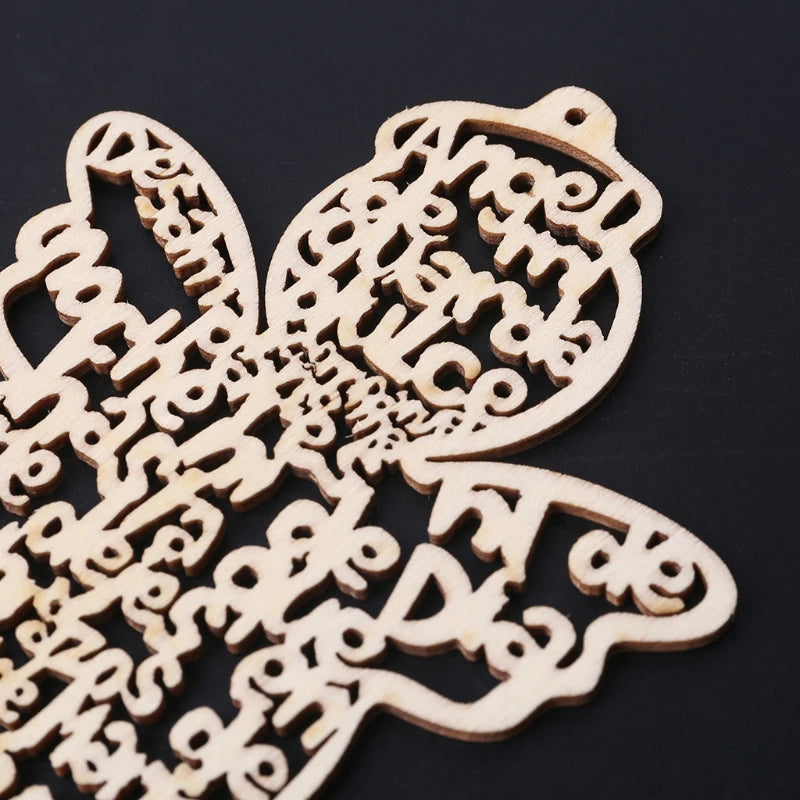 Ornements en Bois en Forme d'Ange - Pack de 12