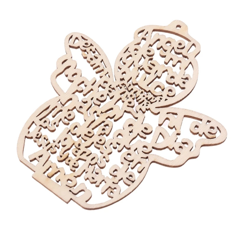 Ornements en Bois en Forme d'Ange - Pack de 12