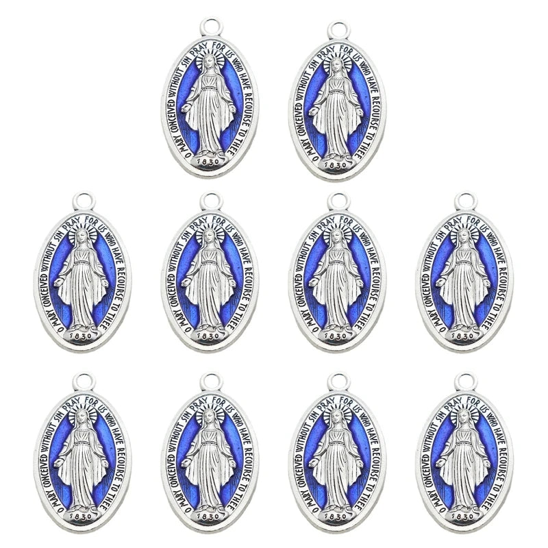 Pendentifs Vierge Marie - Lot de 10 Pièces pour DIY Chapelet