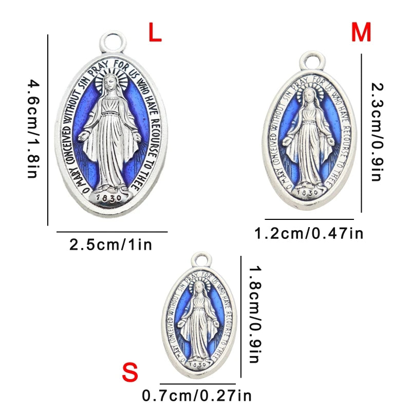 Pendentifs Vierge Marie - Lot de 10 Pièces pour DIY Chapelet