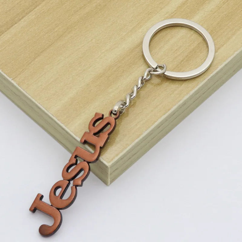 Porte-clés "JESUS" en Métal - 5 Coloris Disponibles