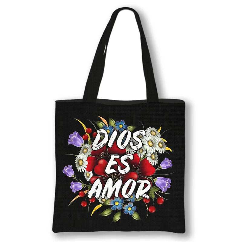 Sac Cabas avec Impression prières en Espagnol - "Dios Está Conmigo"