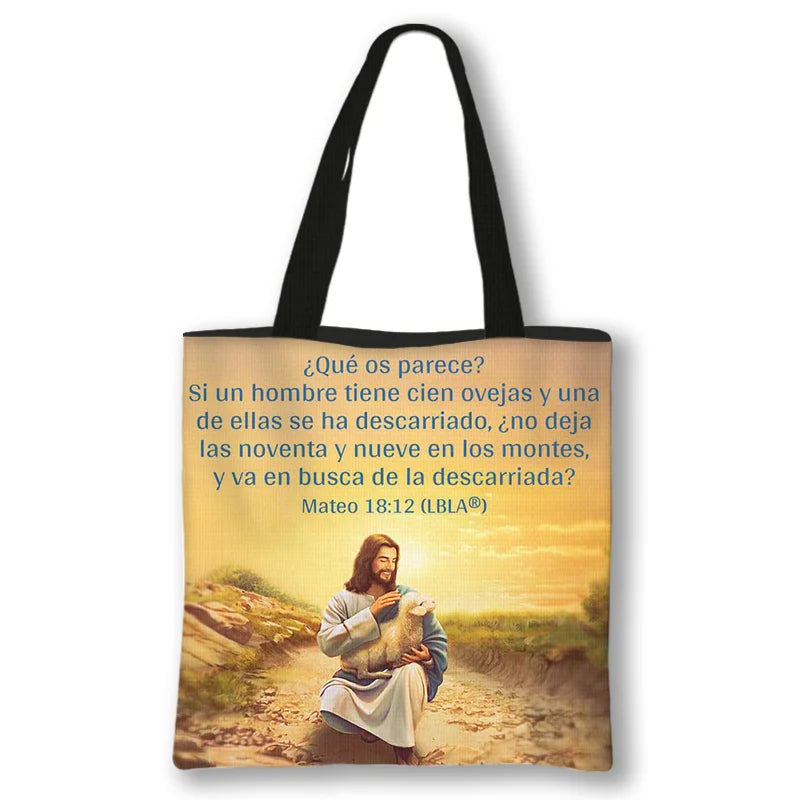 Sac Cabas avec Impression prières en Espagnol - "Dios Está Conmigo"