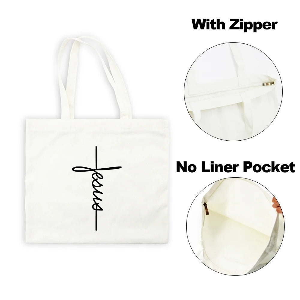 Sac Tote en Toile - "Jesus Is My God" - Sac Éco et Pliable