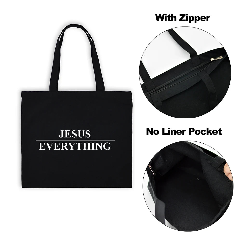 Sac Tote en Toile - "Jesus Is My God" - Sac Éco et Pliable