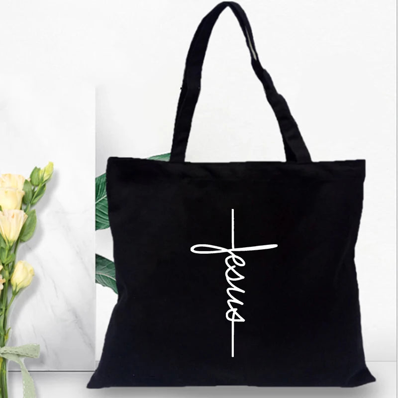 Sac Tote en Toile - "Jesus Is My God" - Sac Éco et Pliable