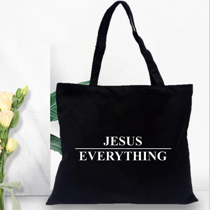 Sac Tote en Toile - "Jesus Is My God" - Sac Éco et Pliable