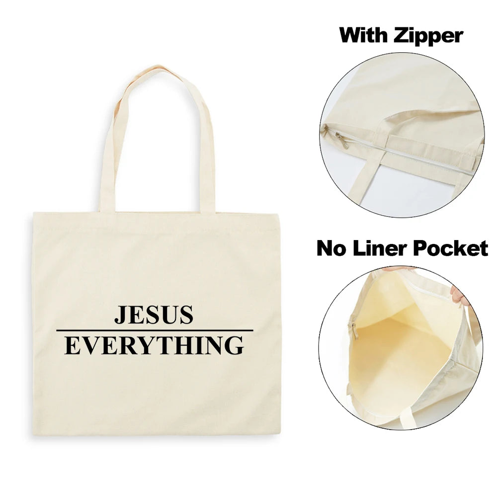 Sac Tote en Toile - "Jesus Is My God" - Sac Éco et Pliable