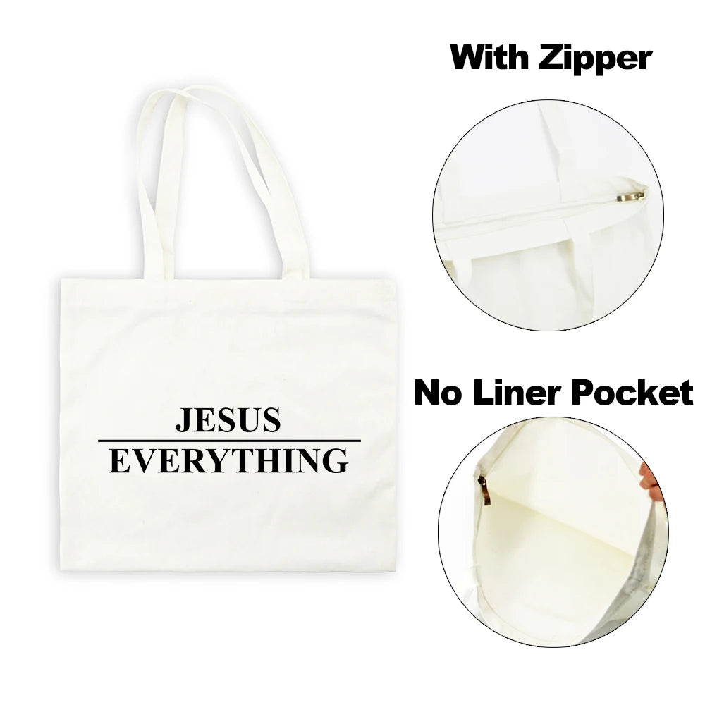 Sac Tote en Toile - "Jesus Is My God" - Sac Éco et Pliable