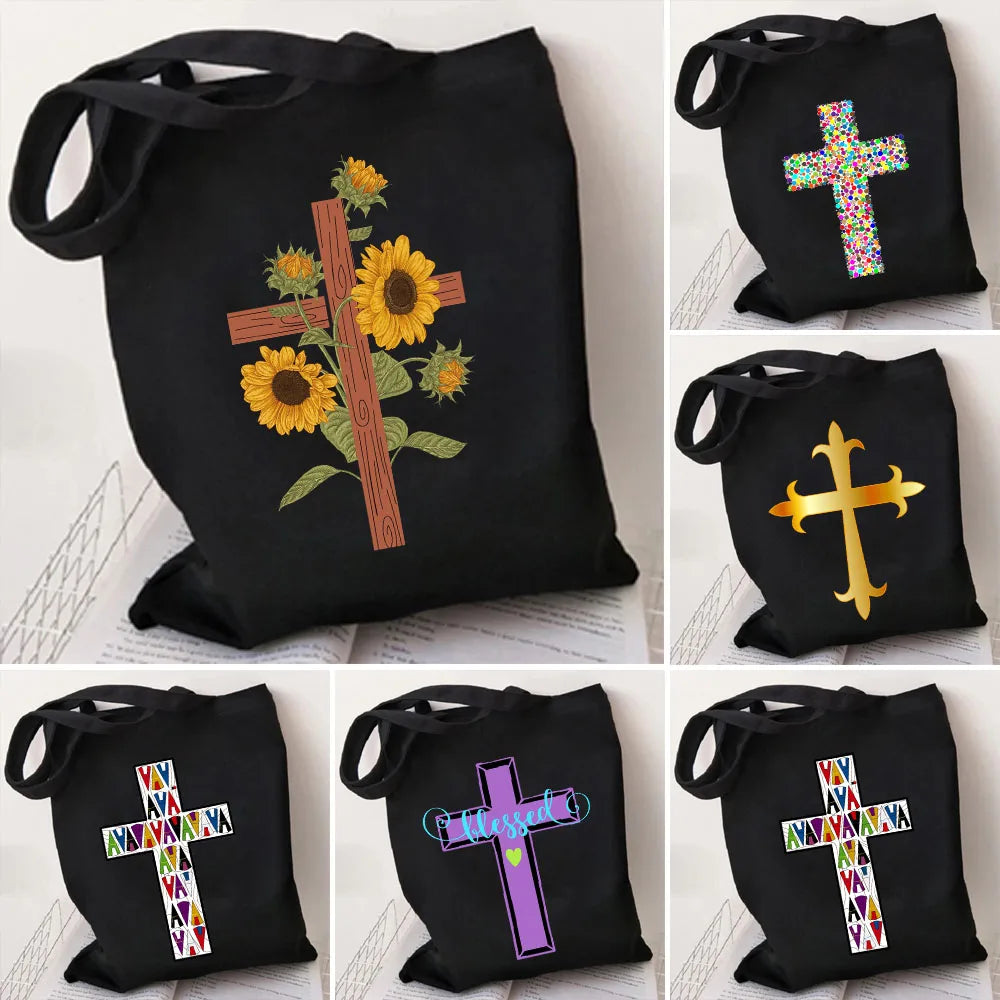 Sac Éco en Toile avec Croix Chrétienne