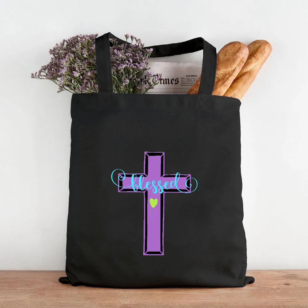 Sac Éco en Toile avec Croix Chrétienne