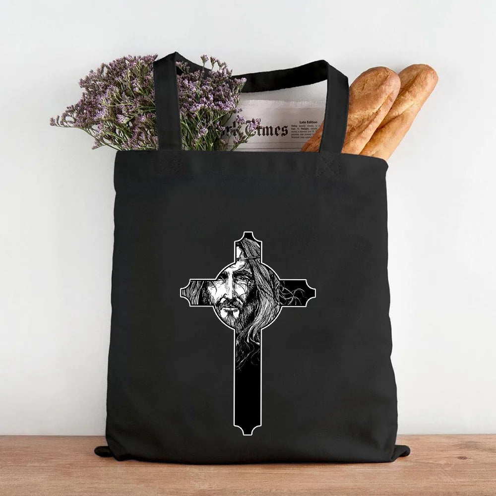 Sac Éco en Toile avec Croix Chrétienne