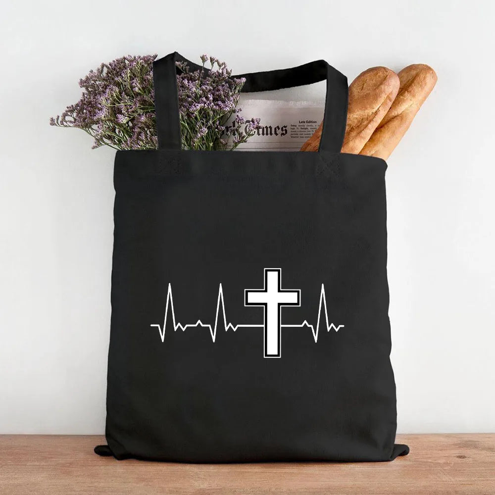 Sac Éco en Toile avec Croix Chrétienne