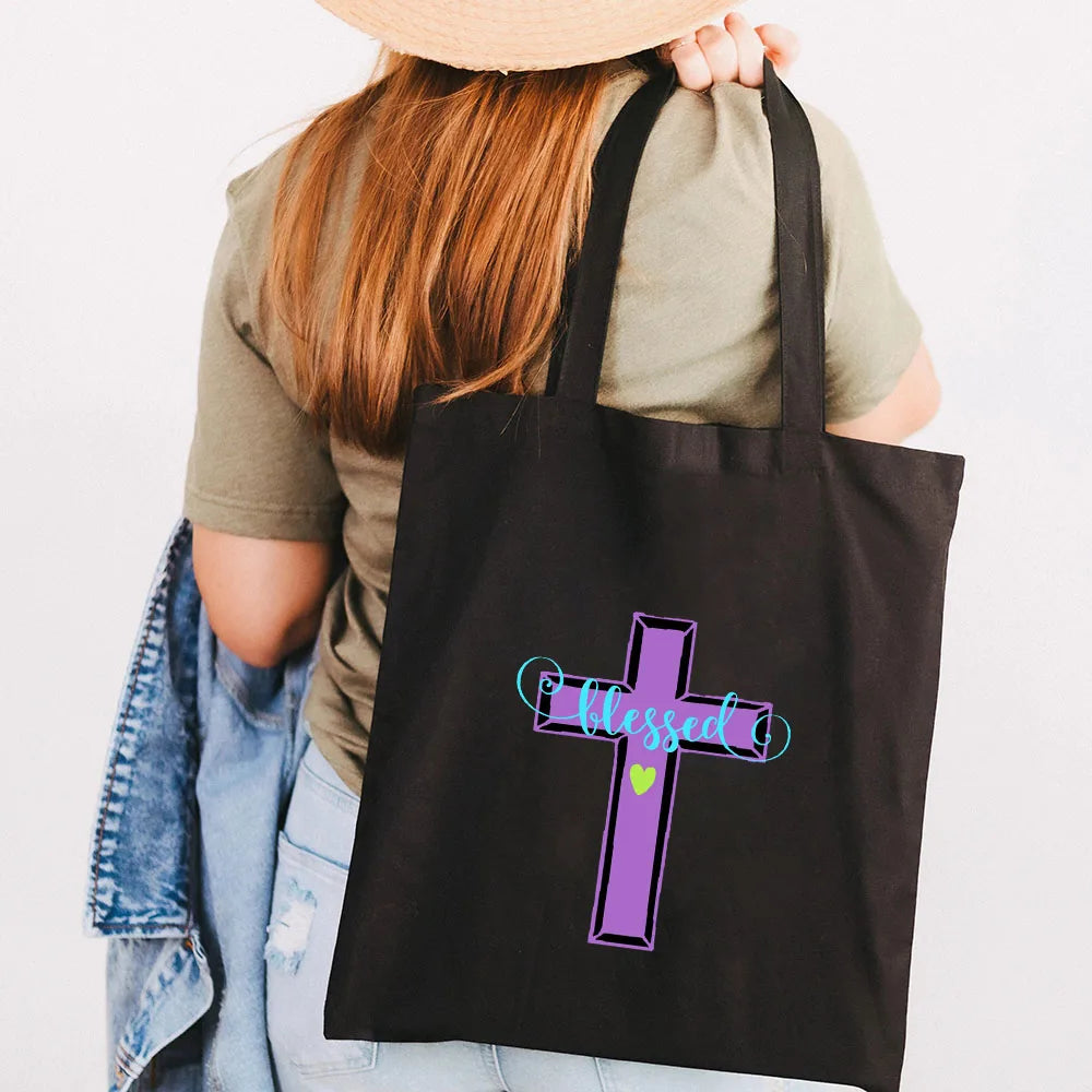 Sac Éco en Toile avec Croix Chrétienne