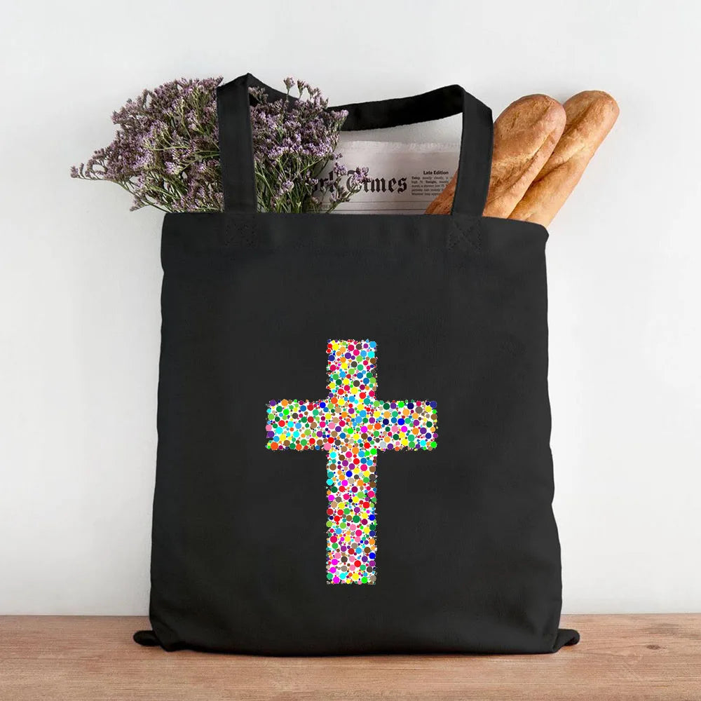 Sac Éco en Toile avec Croix Chrétienne