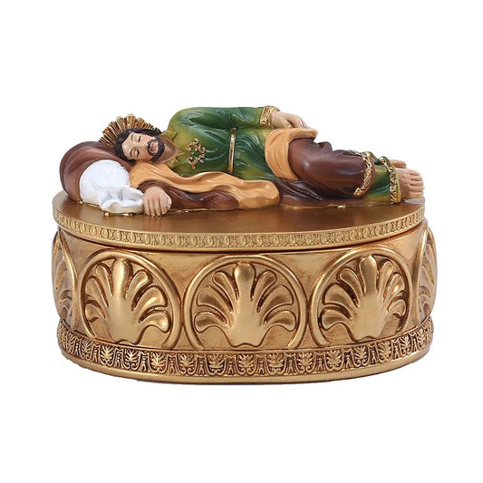 Statue de Saint Joseph endormi en résine – Représentation religieuse-