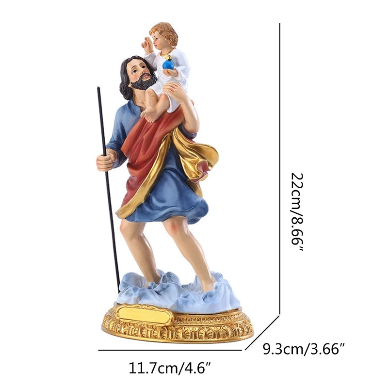 Statue de Saint Joseph portant l'Enfant Jésus
