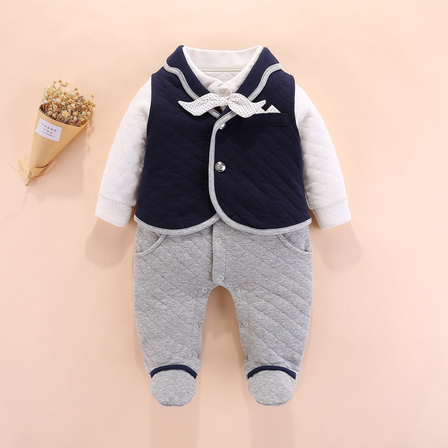 Tenue Baptême Garçon - Onesie Élégant et Confortable
